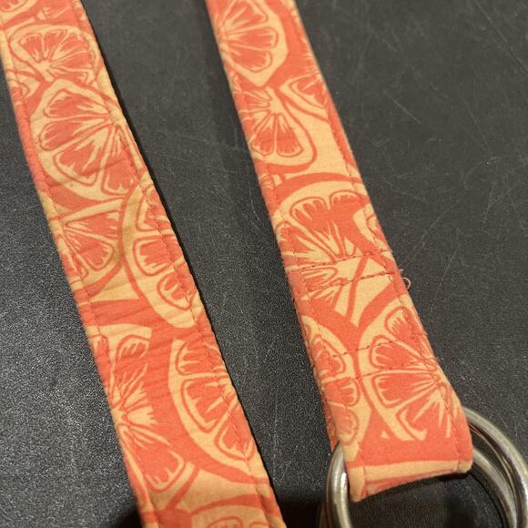 Vineyard Vines Belt Womens Large Orange Pink Citrus Print D Ring Accessory - Picture 4 of 6